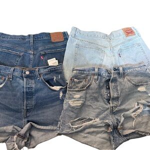Levi's Women's Denim Shorts - Blue and Light Blue vintage high waist